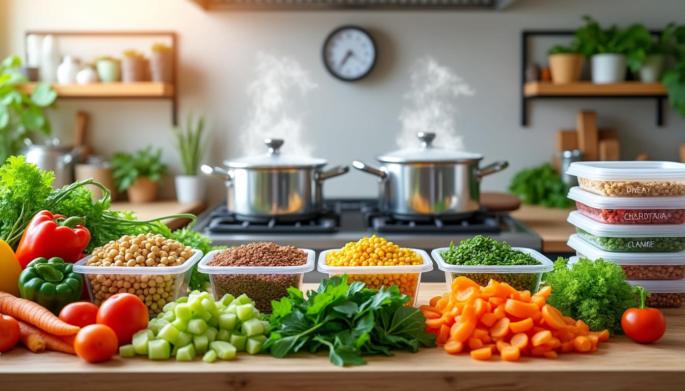 découvrez comment préparer vos repas de la semaine en seulement 2 heures avec notre guide de batch cooking végétal. simplifiez votre quotidien tout en adoptant une alimentation saine et écologique. apprenez des astuces pratiques et des recettes délicieuses pour maximiser votre temps en cuisine.