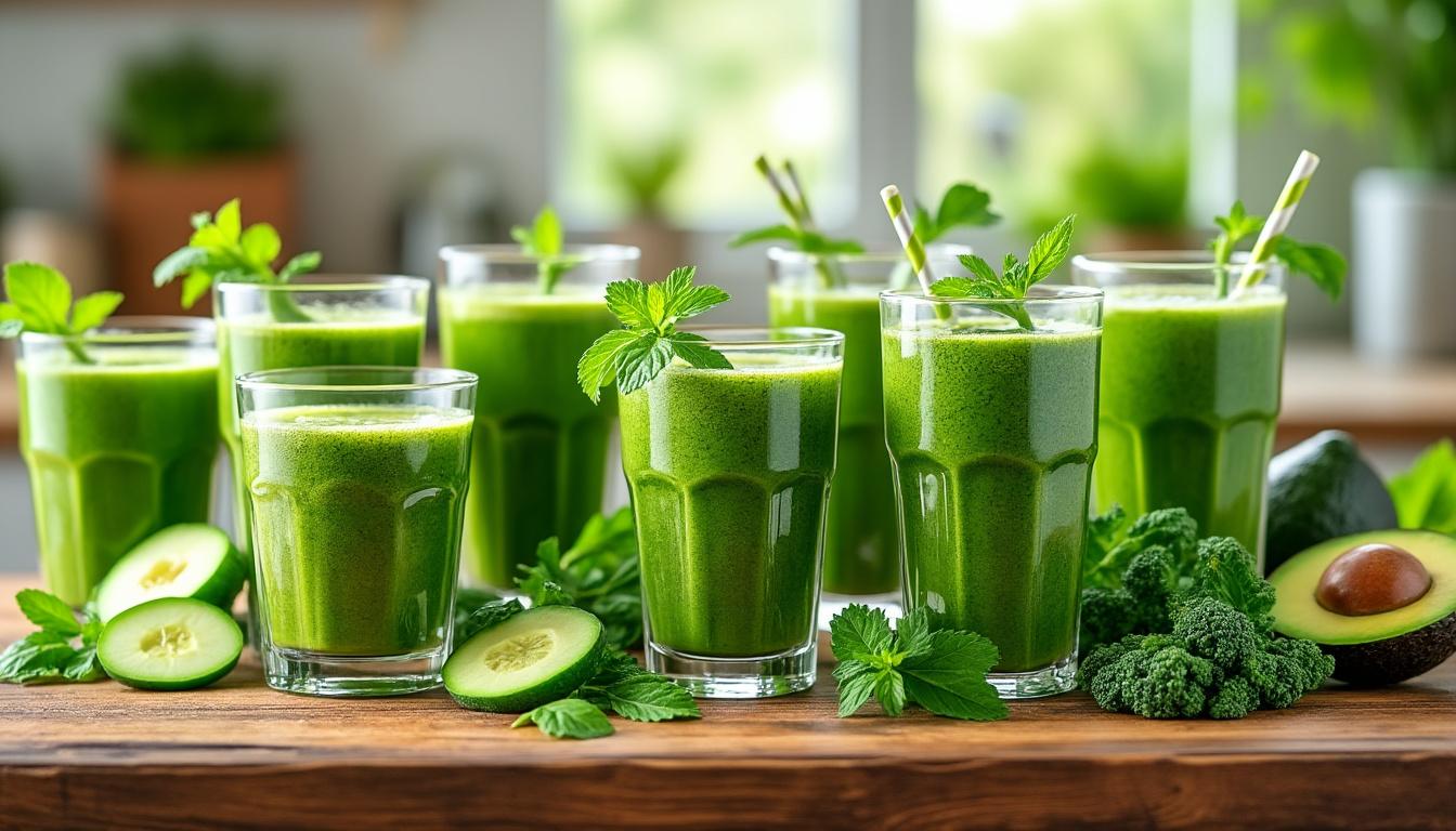 découvrez 7 recettes de smoothies verts détox pour revitaliser votre corps et faire le plein d'énergie. des ingrédients sains et des mélanges délicieux pour booster votre bien-être au quotidien.